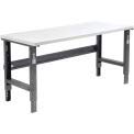 Global Industrial Adjustable Height Workbench C-Channel Leg, 72" W x 30" D, 1-5/8" Plastic Laminate Square Edge, Black Global Industrial