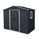 8Ft X 4Ft Outdoor Metal Storage Shed With Window And Metal Foundation For Backyard, Patio, Lawn HouseOfZazla