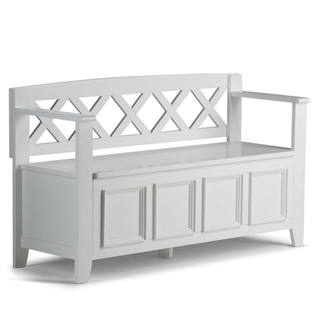 Amherst Solid Wood Entryway Storage Bench in White HouseOfZazla