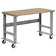 Global Industrial Mobile Adjustable Height Workbench, Shop Square Edge, 60" W x 36" D, Gray Global Industrial