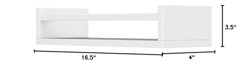 Onlysky Set of 4 Wall-Mounted Kid's Bookshelf - White Floating Nursery Book Shelves - Durable Wood Construction - Ideal for Nursery Decor, Kids Room, Toy Storage Onlysky