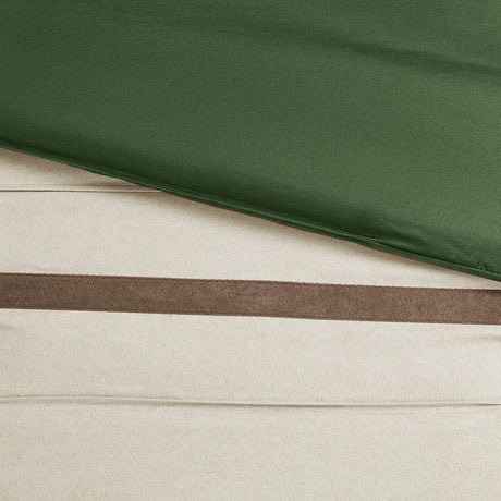 7 Pc Faux Suede Comforter Set Green Queen HouseOfZazla