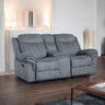 Zubaida Two Tone Recliner Loveseat with USB Port Console HouseOfZazla