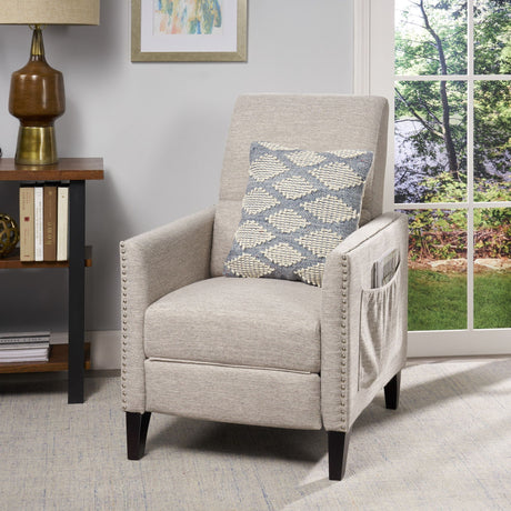Kiersten Contemporary Fabric Pushback Recliner HouseOfZazla
