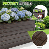 8x4x2 FT Woodgrain Galvanized Raised Garden Bed Set