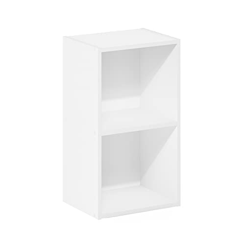 Furinno Luder Bookcase / Book / Storage, 2-Tier Cube, White Furinno