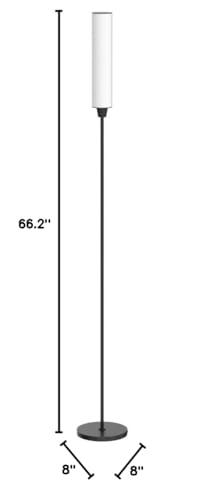 Nukanu Floor Lamp with Remote Control,Bright Floor Lamps for Living Room/Bedroom/Office, Stepless Adjustable 3000K-6000K Colors and 10-100% Brightness,Standing Light with Foot Switch (Black) Nukanu