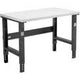 Global Industrial Adjustable Height Workbench C-Channel Leg, 48" W x 36" D, 1-5/8" Plastic Laminate Square Edge, Black Global Industrial