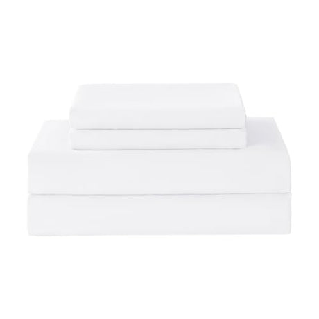 Yibeizi Twin Sheets Set, White Cooling Hypoallergenic Microfiber Single Bed Sheets, Soft Oeko-Tex Extra Deep Pocket Sheets & Pillowcases Wrinkle Free Bedsheets Yibeizi