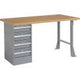 Global Industrial 60" W x 30" D Workbench, 1-1/2" Square Edge Shop Top, 4 Drawer/Open Leg Global Industrial