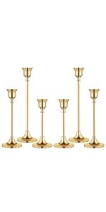 Candlestick Holders,Taper Candle Holder for Candlesticks Gold Brass Vintage Candle Stick Candle Holder Candelabra Candle Holder for Fireplace Party Dining Home BEZURA