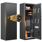 12 Biometric Gun Safe, Fingerprint Gun Safe for Rifles and Pistols, Rifle Safe, Large Quick Access Gun Cabinet, Gun Safes with Removable Shelf and Rifle Rack Xyvaly