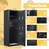 12 Biometric Gun Safe, Fingerprint Gun Safe for Rifles and Pistols, Rifle Safe, Large Quick Access Gun Cabinet, Gun Safes with Removable Shelf and Rifle Rack Xyvaly