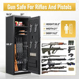 12 Biometric Gun Safe, Fingerprint Gun Safe for Rifles and Pistols, Rifle Safe, Large Quick Access Gun Cabinet, Gun Safes with Removable Shelf and Rifle Rack Xyvaly