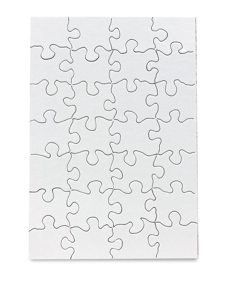 12 Blank Jigsaw Puzzles – 5.5 x 8 Inch, 28 Pieces Each – Hygloss DYI Party invites, Perfect for Decorating, Kids' Activities, Arts & Crafts or Party Favors - Puzzle Pieces to Draw On for Crafts Hygloss