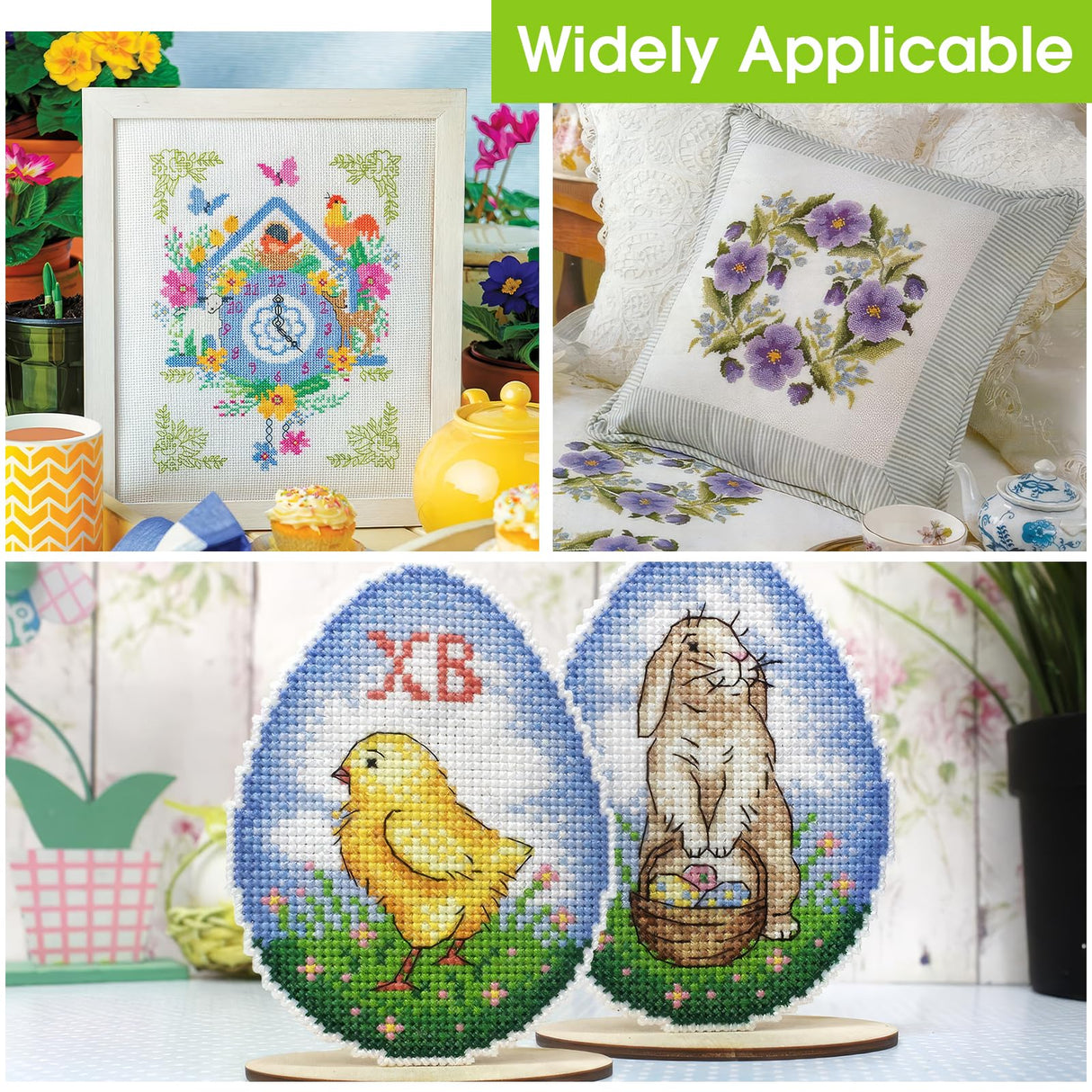 12 by 18-Inch Count Cross Stitch Fabric, 4 PCS Aida Cloth 14 Count, White Embroidery Fabric for Embroidery Projects and DIY Handicrafts, Handmade Needlework Okxiri