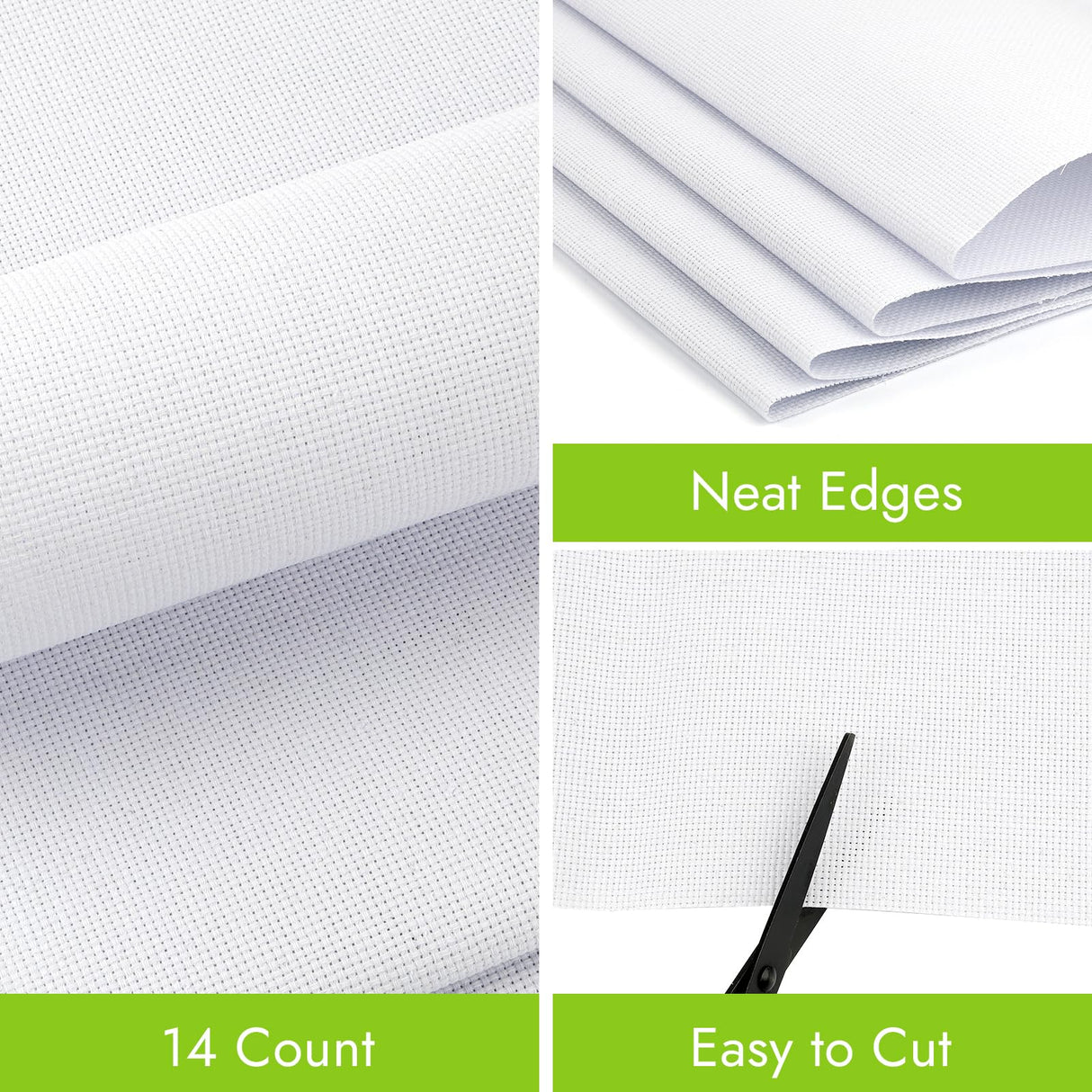 12 by 18-Inch Count Cross Stitch Fabric, 4 PCS Aida Cloth 14 Count, White Embroidery Fabric for Embroidery Projects and DIY Handicrafts, Handmade Needlework Okxiri