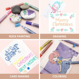 12 Colors Glitter Markers Pen Metallic Paint Pens Medium Kids & Adults Rock Painting and More 3mm WoodArtSupply