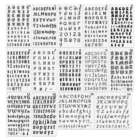 1/2 Letter Stencils for Painting on Scrapbook Journal Wood Small Number Template Paint Stencils on Art Craft Canvas Wall Fabric Rock (letter14) yhslmh