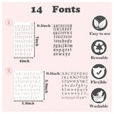 1/2 Letter Stencils for Painting on Scrapbook Journal Wood Small Number Template Paint Stencils on Art Craft Canvas Wall Fabric Rock (letter14) yhslmh