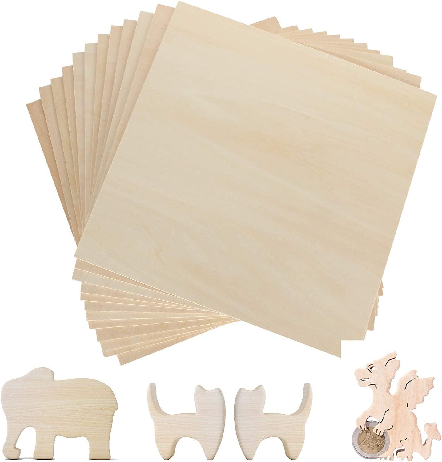 12 Pack 12 x 8 Inch Basswood Sheets 1/16 Thin Craft Plywood Sheets  Unfinished
