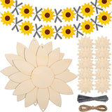 12 Pack Unfinished Sunflower Wood Cutout Crafts Unpainted Hanging Wood Signs Sunflower Cutouts for DIY Banner WoodArtSupply