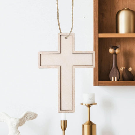 12 Pack Unfinished Wood Cross Blank Wooden Layered Cross for Crafts DIY Projects Classic Shaped WoodArtSupply