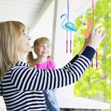 Flamingo DIY Wind Chime Craft Kit for Kids - 12 Pack Wooden Arts and Crafts Set WoodArtSupply