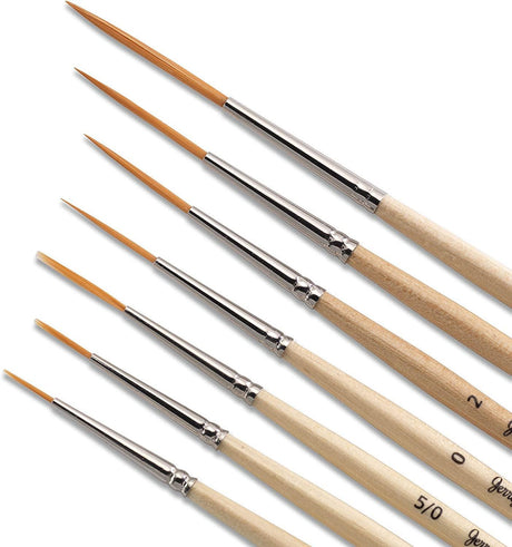 12 Pcs Detail Paint Brushes, Golden Synthetic Hair, High Performance for Oil, Acrylic and Watercolor WoodArtSupply