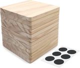 12 PCS Unfinished Square Wood Coasters 4 Inch Blank Wooden Crafts with Non-Slip Silicon Dots for DIY Stained Engraving WoodArtSupply