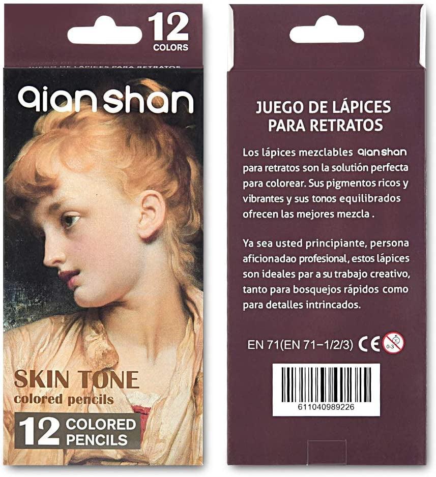 12 Skin Tones Colored Pencils Oil Based Pre-Sharpened Drawing Pencils WoodArtSupply