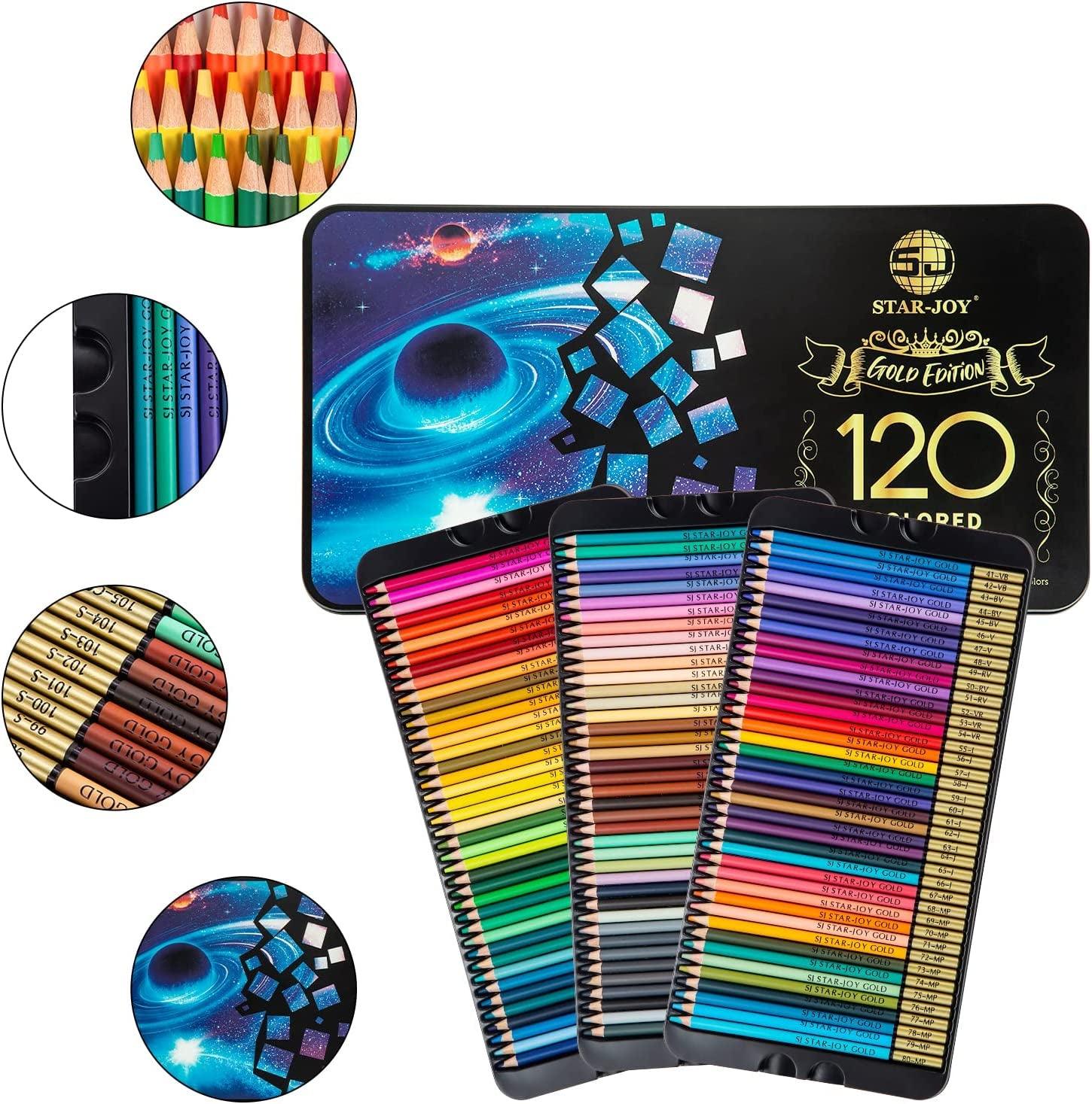 120 Colored Pencils Adult Coloring Books Coloring Pencils Set for Layering Shading Blending WoodArtSupply