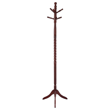 Coat Rack With Post Traditional Entryway Organizer With 6 Hooks - Brown HouseOfZazla