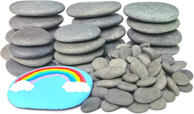 120PCS Painting Rocks, DIY Rocks Flat & Smooth Kindness Rocks Medium/Small/Tiny Rocks