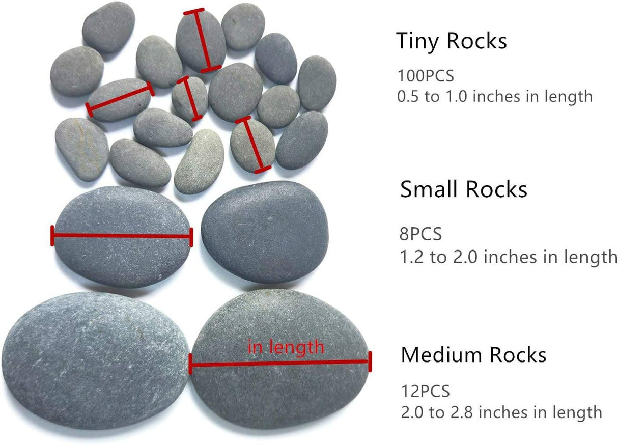 120PCS Painting Rocks, DIY Rocks Flat & Smooth Kindness Rocks Medium/Small/Tiny Rocks WoodArtSupply