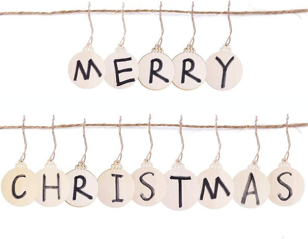 120Pcs Wood Slices 3.5" Wooden Diy Christmas Ornaments Unfinished Predrilled Wood Circles for Crafts Centerpieces round Wooden Discs Hanging WoodArtSupply