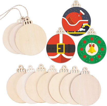 120Pcs Wood Slices 3.5" Wooden Diy Christmas Ornaments Unfinished Predrilled Wood Circles for Crafts Centerpieces round Wooden Discs Hanging Decorations - WoodArtSupply