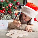 120Pcs Wood Slices 3.5" Wooden Diy Christmas Ornaments Unfinished Predrilled Wood Circles for Crafts Centerpieces round Wooden Discs Hanging WoodArtSupply