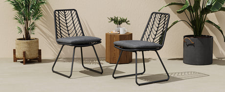 DEJA Chair 2PCS with 2 Cushions, Gray HouseOfZazla