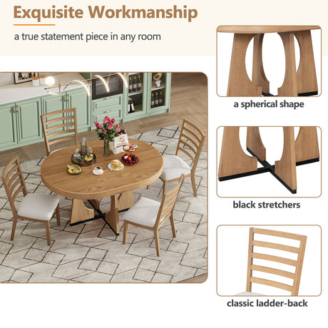 Round Dining Table Set For 4 With Chairs HouseOfZazla