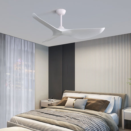 Indoor Ceiling Fan Without Light, 6 Speeds Reversible DC Motor, 3 ABS Blade Ceiling Fan White For Bedroom - White HouseOfZazla