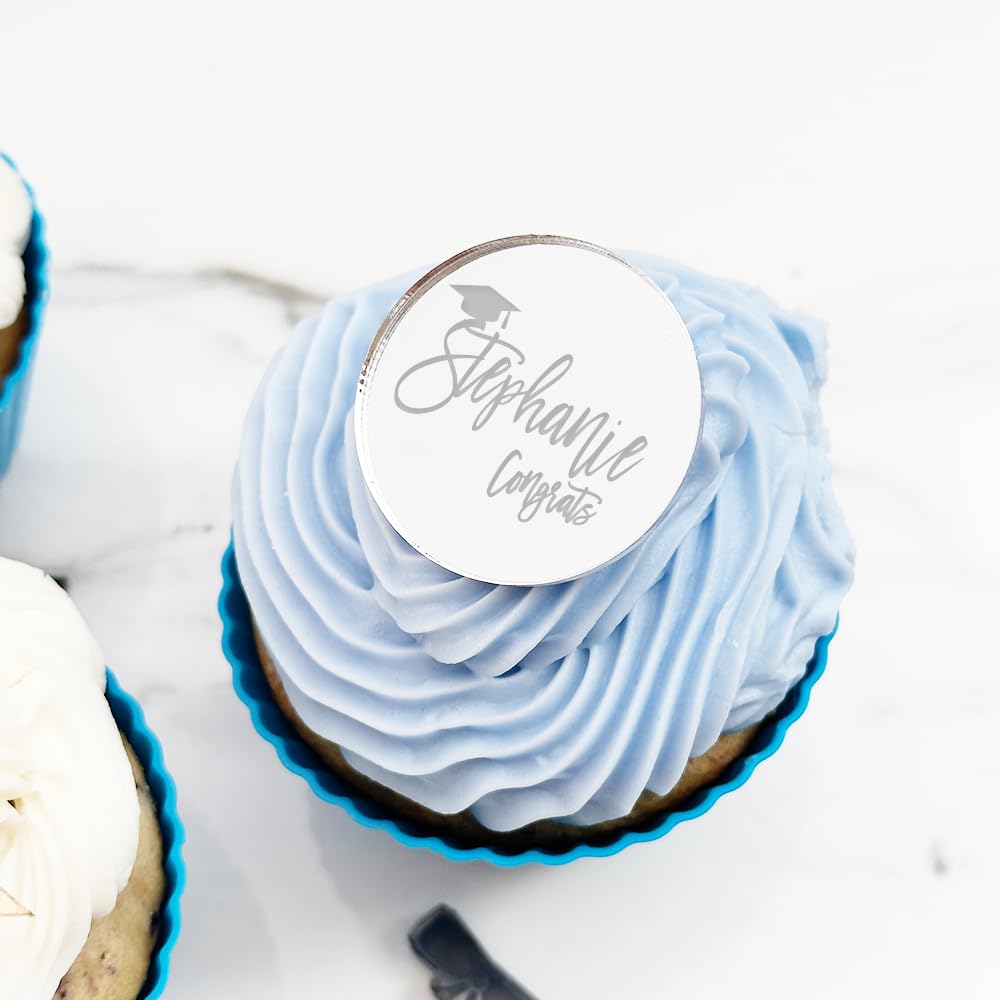 (12Pack) Personalized Graduation Cupcake Toppers 2024 | Cupcake Toppers Graduation | Cupcake Graduation Toppers 2024 | Cup Cake Decoration for Graduation | Personalized Graduation Cupcake Toppers SugoiCC