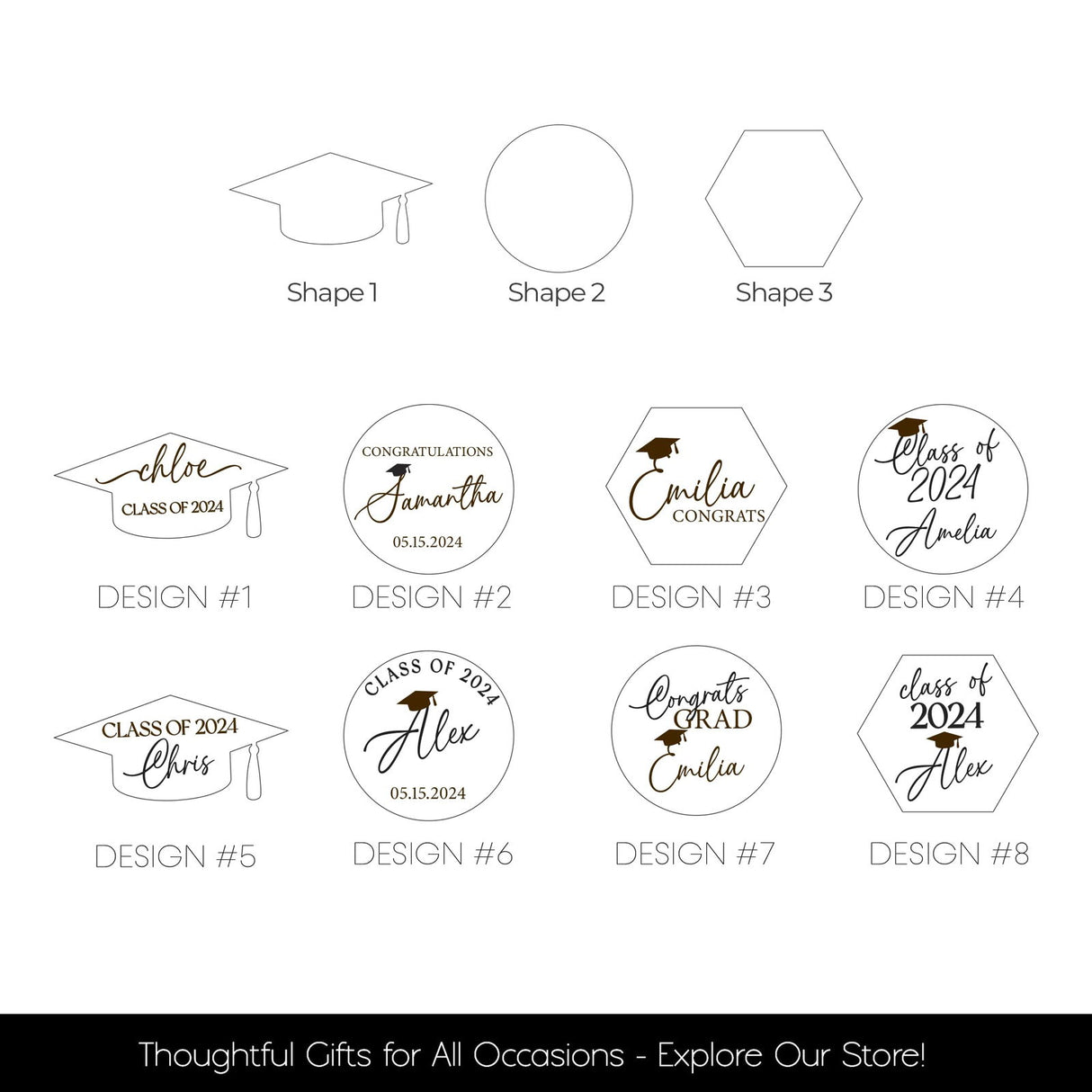 (12Pack) Personalized Graduation Cupcake Toppers 2024 | Cupcake Toppers Graduation | Cupcake Graduation Toppers 2024 | Cup Cake Decoration for Graduation | Personalized Graduation Cupcake Toppers SugoiCC