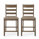 Farmhouse Upholstered Wood Counter Stools HouseOfZazla