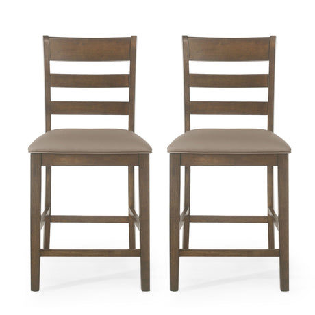 Farmhouse Upholstered Wood Counter Stools HouseOfZazla