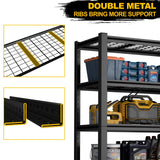 Garage Storage Rack, 5 Layer Adjustable Shelving Unit For Warehouse - Black