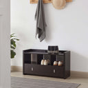 Shoe Entry Bench With Three Shelves, One Drawer With Divided Compartment HouseOfZazla