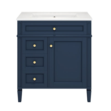 Bathroom Vanity With Medicine Cabinet, Royal Mirror Cabinet, Modern Bathroom Storage Cabinet With 2 Soft Closing Doors And 4 Drawers HouseOfZazla