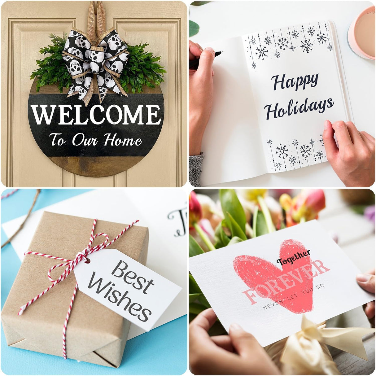 1/3, 1/2, 3/4, 1, 2 Inch Letter Stencils for Painting, 28 Pack Reusable Plastic Alphabet and Number Stencils for Crafts Art Projects Duozea