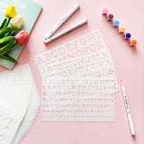 1/3, 1/2, 3/4, 1, 2 Inch Letter Stencils for Painting, 28 Pack Reusable Plastic Alphabet and Number Stencils for Crafts Art Projects Duozea